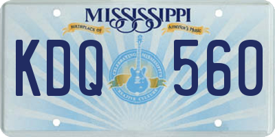 MS license plate KDQ560