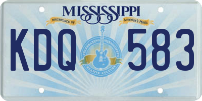 MS license plate KDQ583