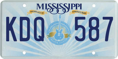 MS license plate KDQ587