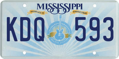 MS license plate KDQ593