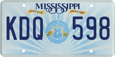 MS license plate KDQ598