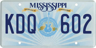 MS license plate KDQ602