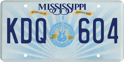 MS license plate KDQ604