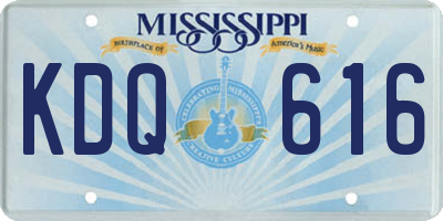 MS license plate KDQ616