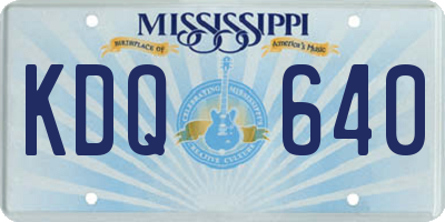 MS license plate KDQ640