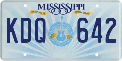 MS license plate KDQ642