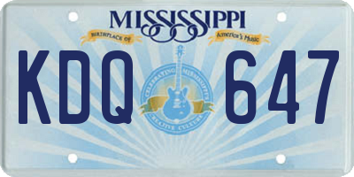 MS license plate KDQ647