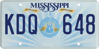 MS license plate KDQ648