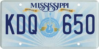 MS license plate KDQ650