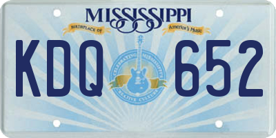 MS license plate KDQ652