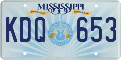 MS license plate KDQ653