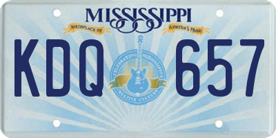 MS license plate KDQ657