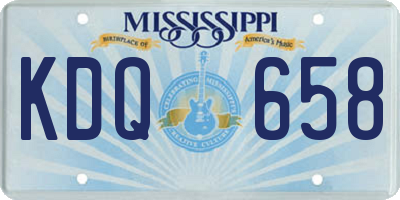 MS license plate KDQ658