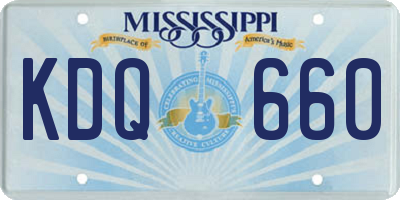 MS license plate KDQ660