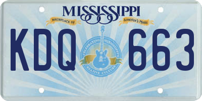 MS license plate KDQ663
