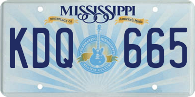 MS license plate KDQ665