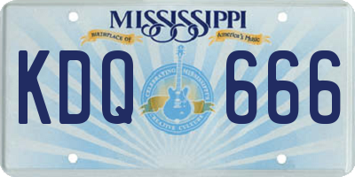MS license plate KDQ666