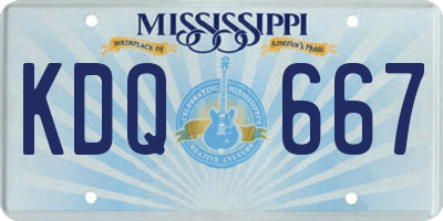 MS license plate KDQ667