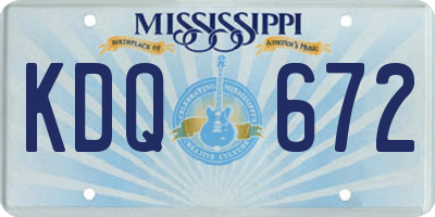 MS license plate KDQ672