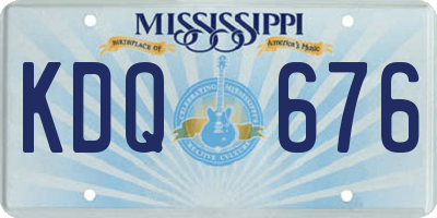MS license plate KDQ676