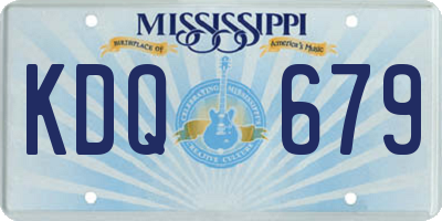 MS license plate KDQ679