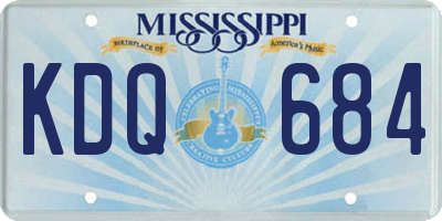 MS license plate KDQ684