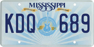 MS license plate KDQ689