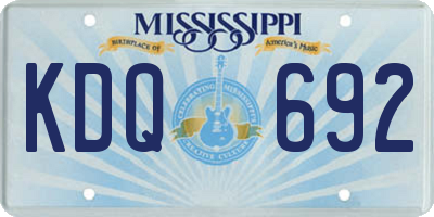 MS license plate KDQ692