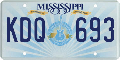 MS license plate KDQ693