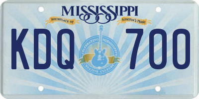 MS license plate KDQ700