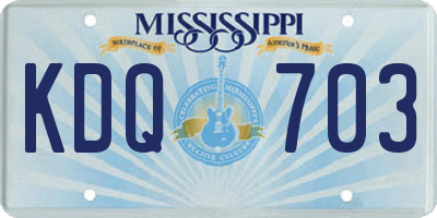 MS license plate KDQ703