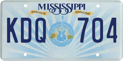 MS license plate KDQ704
