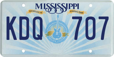 MS license plate KDQ707