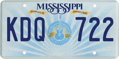 MS license plate KDQ722