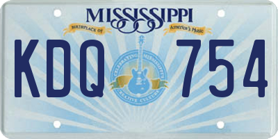 MS license plate KDQ754