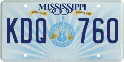 MS license plate KDQ760