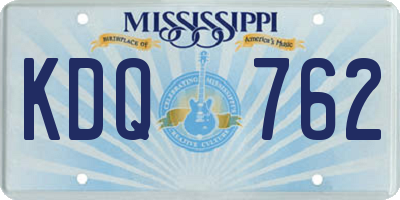MS license plate KDQ762