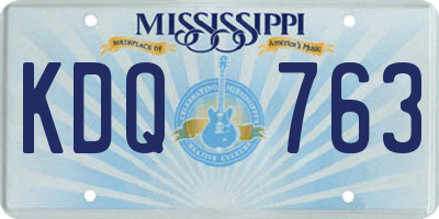 MS license plate KDQ763