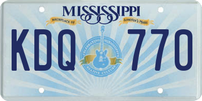 MS license plate KDQ770