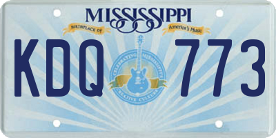 MS license plate KDQ773