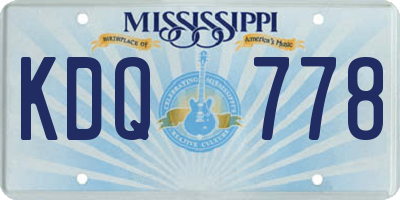 MS license plate KDQ778