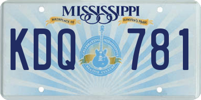 MS license plate KDQ781