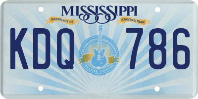 MS license plate KDQ786