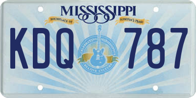 MS license plate KDQ787