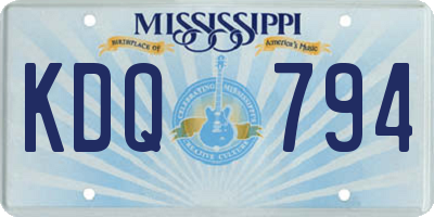 MS license plate KDQ794