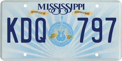 MS license plate KDQ797