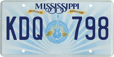 MS license plate KDQ798