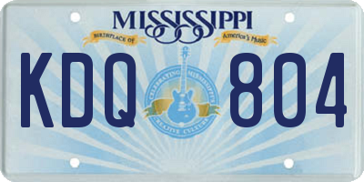 MS license plate KDQ804