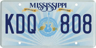 MS license plate KDQ808