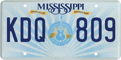 MS license plate KDQ809